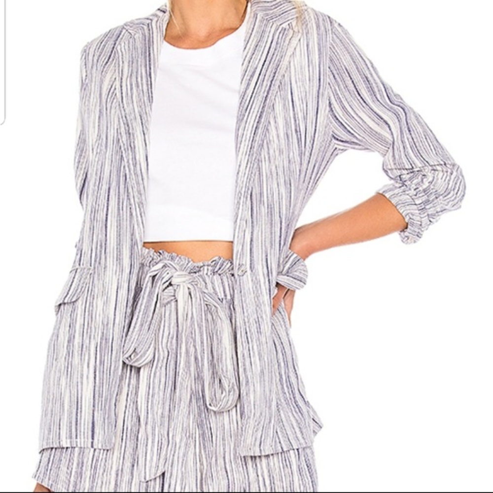AMUSE SOCIETY Striped Linen Shorts W/ Belt NWT!
